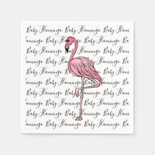 Flamingo   pink flamingo, pink tropical bird  napkin