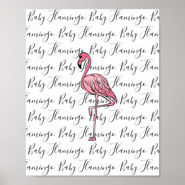 Flamingo | pink flamingo, pink tropical bird  poster (Front)