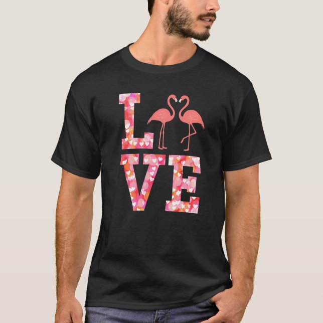 Flamingo Pink Flamingos Birthday Party T-Shirt (Front)