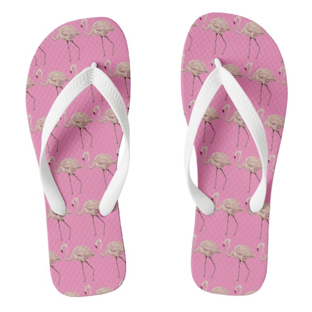 Flamingo Pink Flip Flops (Footbed)