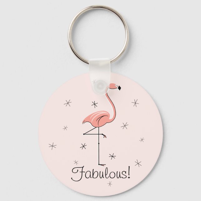 Flamingo Pink key chain (Front)