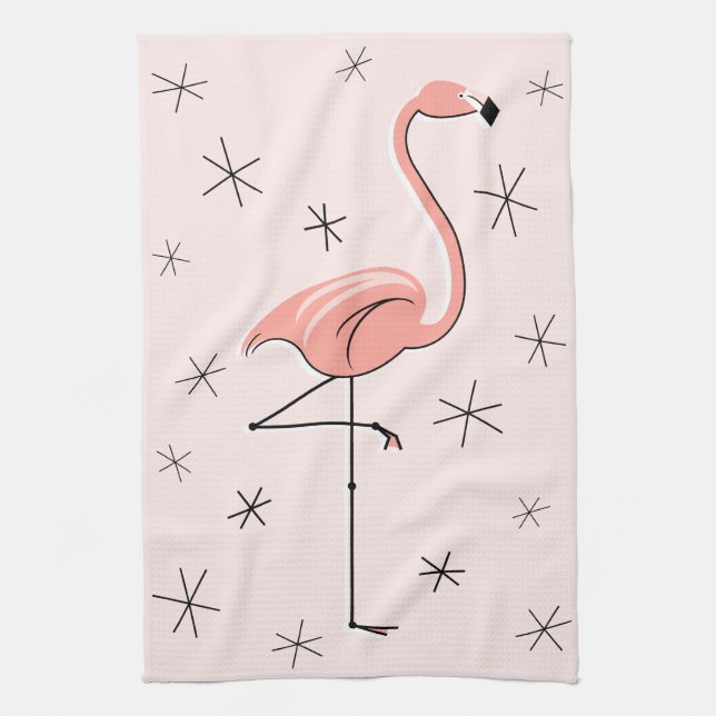 Flamingo Pink kitchen towel (Vertical)