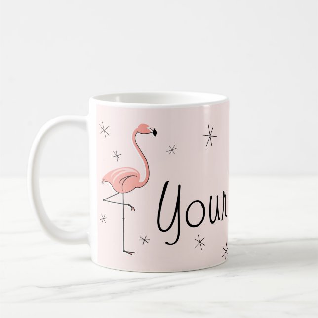 Flamingo Pink 'Name' mug (Left)