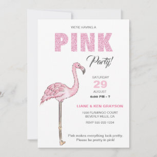 Flamingo Pink Party Invitation