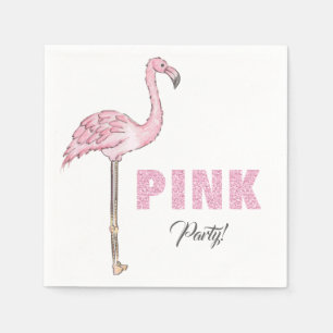 Flamingo Pink Party Modern Simple Napkin