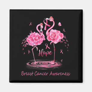 Flamingo Pink Ribbon Butterflies Breast Cancer Awa Magnet