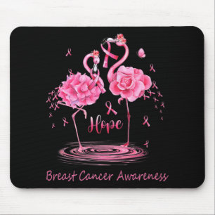 Flamingo Pink Ribbon Butterflies Breast Cancer Awa Mouse Mat