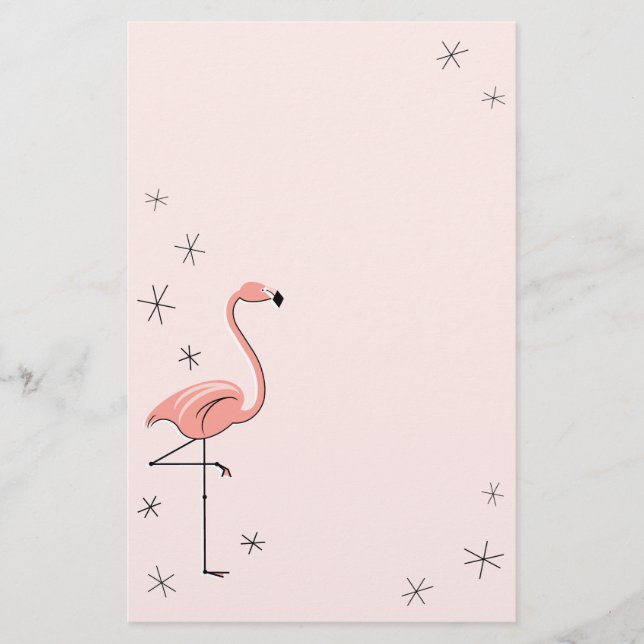 Flamingo Pink stationery (Front)