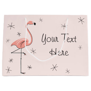Flamingo Pink 'Text' gift bag large