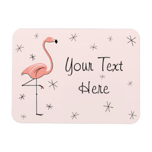 Flamingo Pink Text magnet flexible