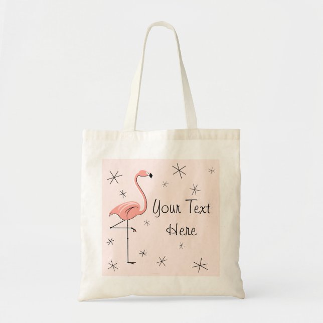 Flamingo Pink 'Text' tote bag (Front)