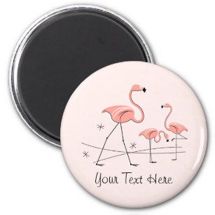 Flamingo Pink Text Trio 2 magnet