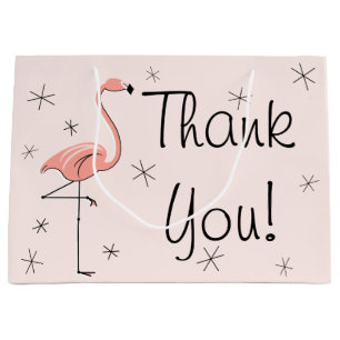Flamingo Pink 'Thank You!' gift bag large