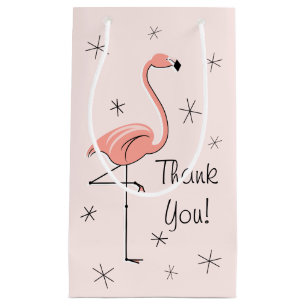 Flamingo Pink 'Thank You!' gift bag small