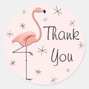 Flamingo Pink Thank You sticker