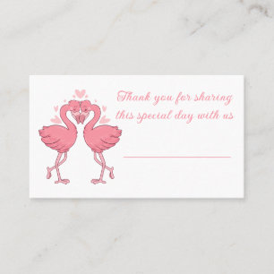 Flamingo Pink Tropical Beach Wedding Escort Place Card