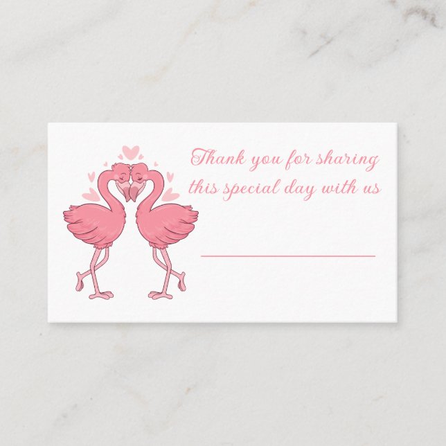 Flamingo Pink Tropical Beach Wedding Escort Place Card (Front)
