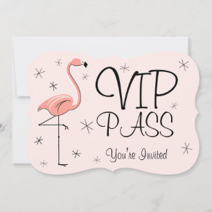 Flamingo Pink 'VIP PASS' invitation bracket