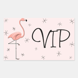 Flamingo Pink VIP sticker rectangle
