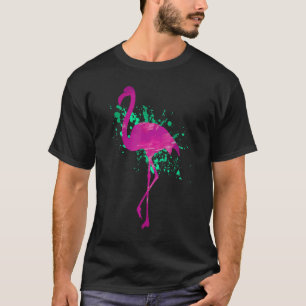 Flamingo Pink Watercolor Beach Summer T-Shirt