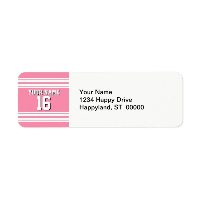 Flamingo Pink White Team Jersey Custom Number Name (Front)
