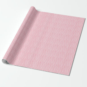 Flamingo Pink & White Wonky Stripes Wrapping Paper