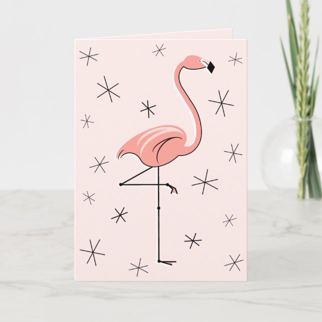 Flamingo Pink You're Fabulous greetings card (Front)