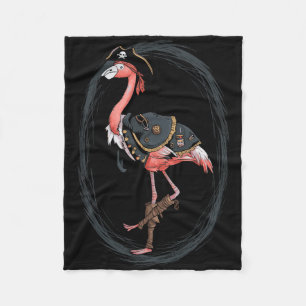 Flamingo Pirate Funny Halloween Costume Idea Fleece Blanket