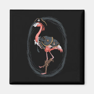 Flamingo Pirate Funny Halloween Costume Idea Magnet