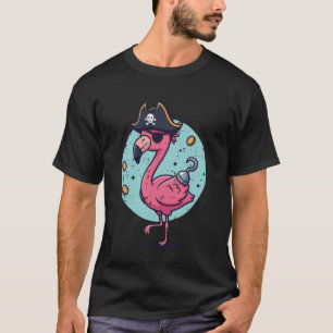 Flamingo Pirate Hat Funny Animal Costume Men Women T-Shirt