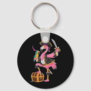 Flamingo Pirate Key Ring