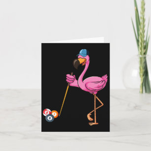 Flamingo Playing Billiards Costume Billiards Playe Card