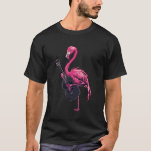 Flamingo Playing Guitar Musician Guitarist funny F T-Shirt