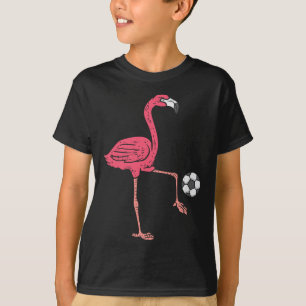 Flamingo Playing Soccer Footbyll Player Men, Women T-Shirt