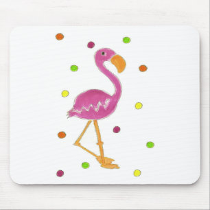 Flamingo Polka Dots Mouse Mat