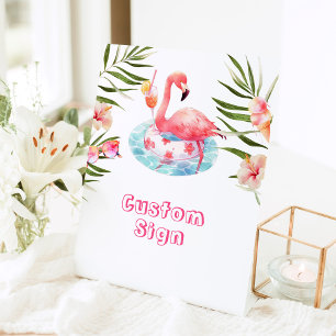 Flamingo Pool birthday party Custom sign