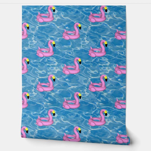Flamingo pool toy  wallpaper (Unrolling)