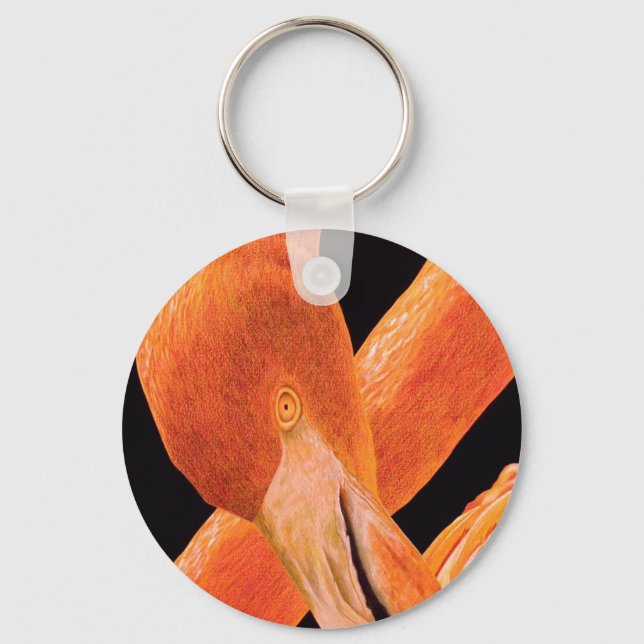 Flamingo Portrait Key Ring (Front)