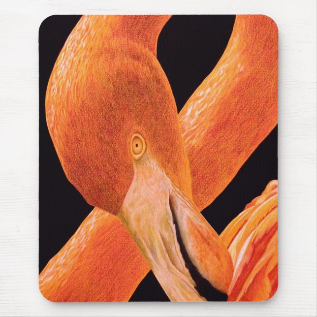 Flamingo Portrait Mouse Mat (Front)