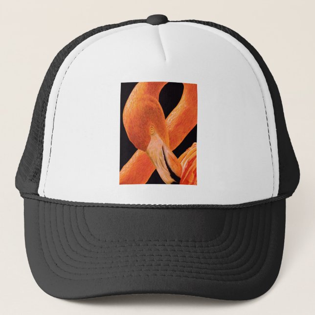 Flamingo Portrait Trucker Hat (Front)