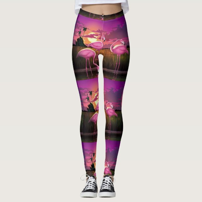 Flamingo print leggings (Front)