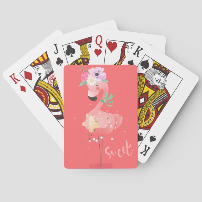 Flamingo Print Playing Cards (Back)