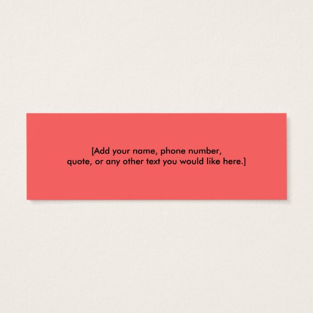 Flamingo Profile Card or Bookmark (Back)