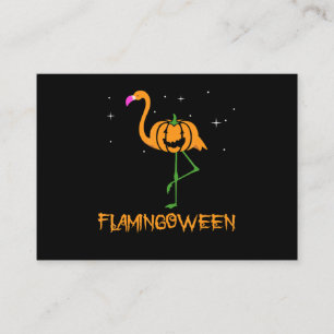 Flamingo Pumpkin Halloween Flamingoween Bird Pink Enclosure Card