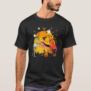 Flamingo Pumpkin Halloween Party Witch Costume T-Shirt
