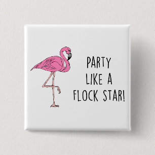 Flamingo Pun Funny Gift 15 Cm Square Badge
