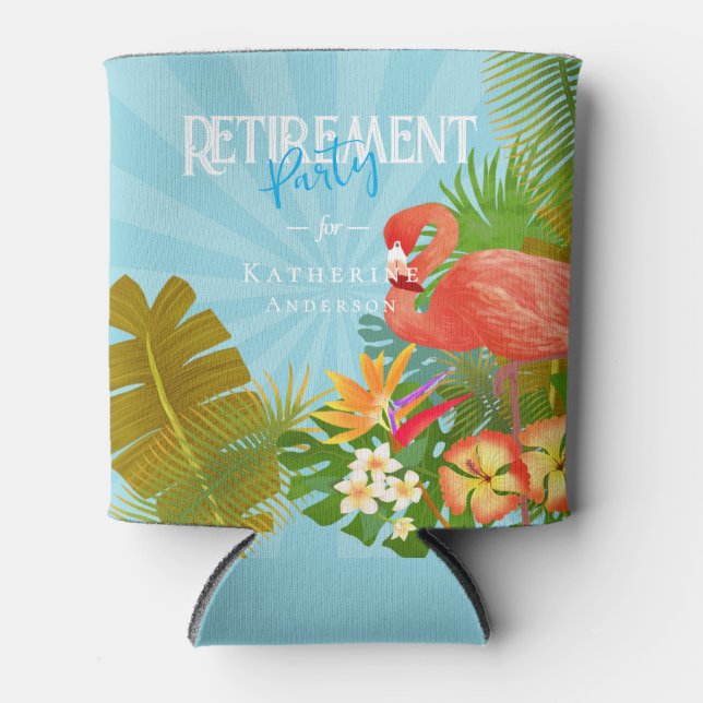 Flamingo Retirement Blue Cooler (Front)