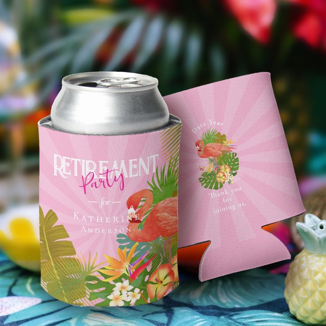 Flamingo Retirement Pink Can Cooler (Flamingo Retirement Pink Can Cooler)