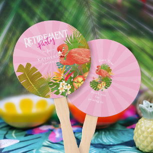 Flamingo Retirement Pink Cooler Hand Fan