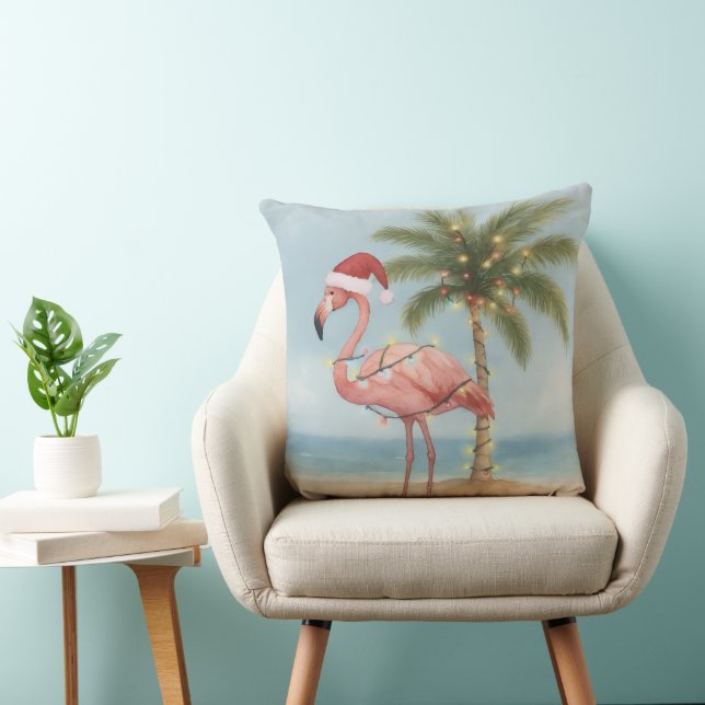 Flamingo Retro Christmas Pillow (Chair)